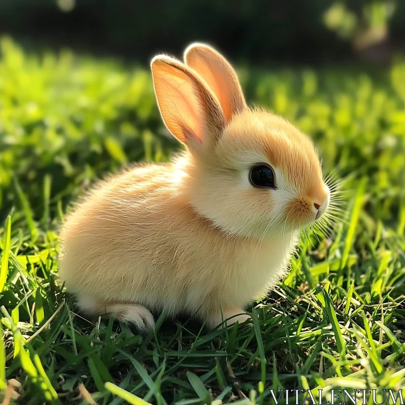 Rabbit Portrait in Sunlight AI Image