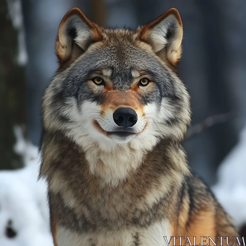 AI ART Winter Wolf Gaze