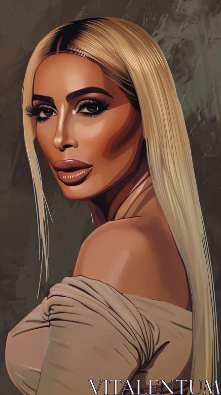 AI ART Stylized Digital Art: Kim Kardashian