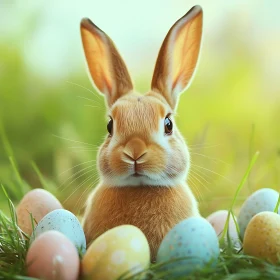 Delightful Rabbit with Easter Egg Treasures