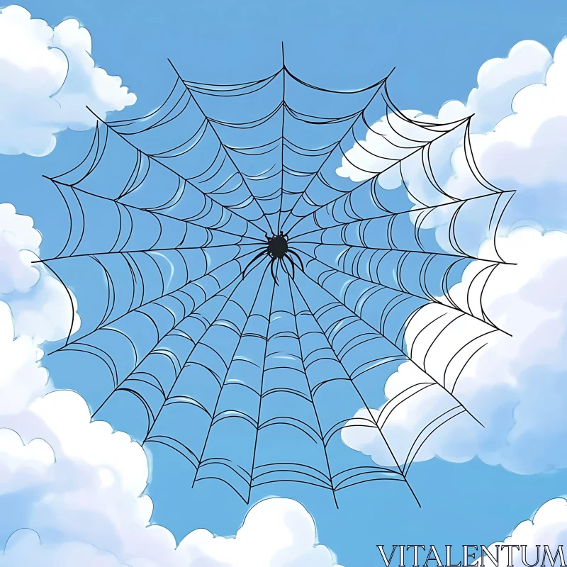 Spiderweb in the Sky AI Image