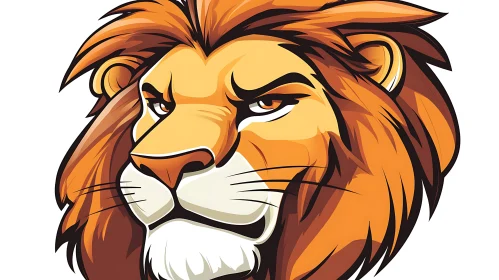 Fierce Lion Head Close-Up Design