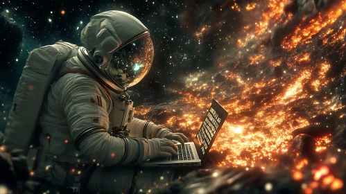 Space Explorer with Laptop