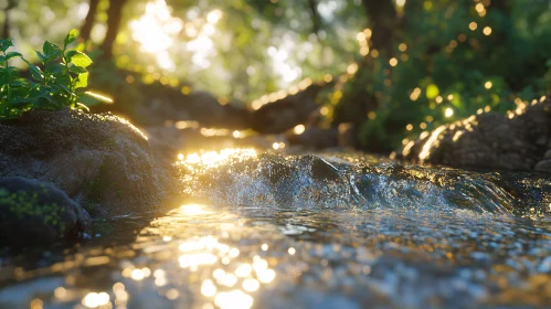 Tranquil Stream in the Morning Light