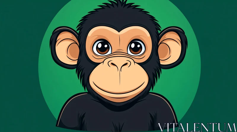 Adorable Cartoon Monkey Drawing AI Image