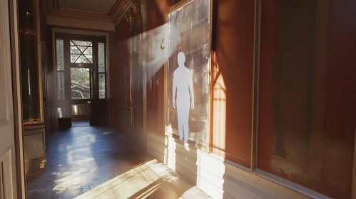 Hallway Interior with Light and Shadow
