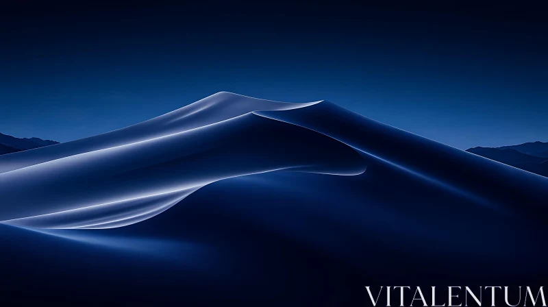 Gradient Blue Abstract Art AI Image