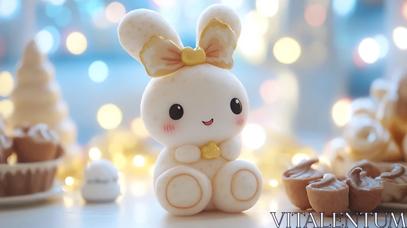 AI ART Charming Bunny with Desserts