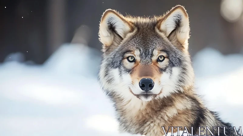 Wolf in Snow AI Image