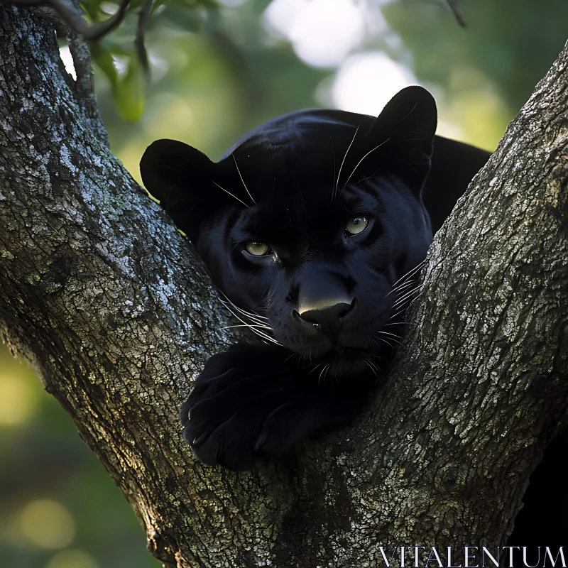 Panther on Tree AI Image