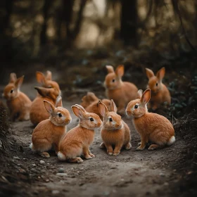 Enchanting Gathering of Forest Rabbits