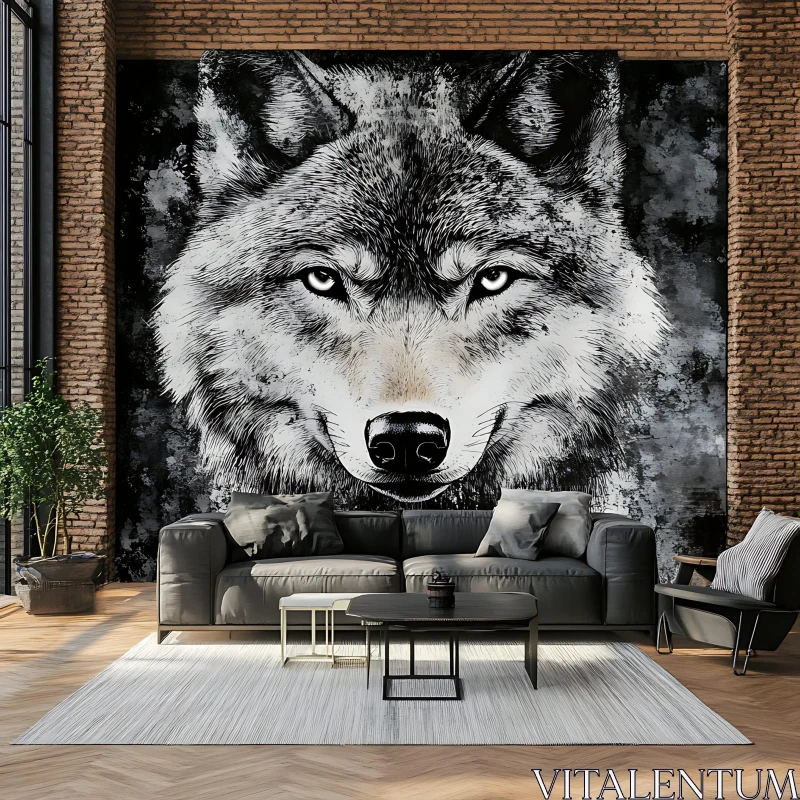 Contemporary Wolf Interior Design AI Image