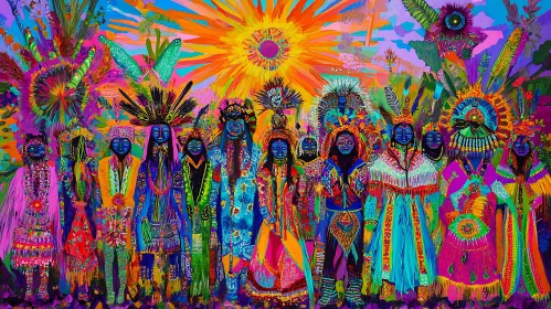 Traditional People in Sunlight Art