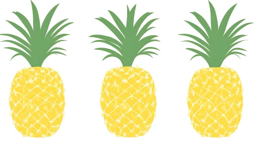 Pineapple Trio Fresh Tropical Design