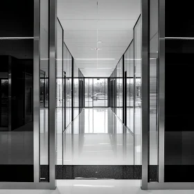 Sleek Modern Office Hallway