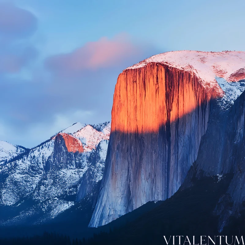 AI ART Mountain Peaks at Sunset