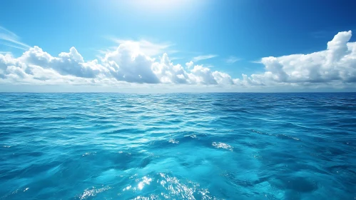 Calm Ocean View with Cloudscape