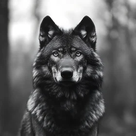 Monochrome Wolf Stare