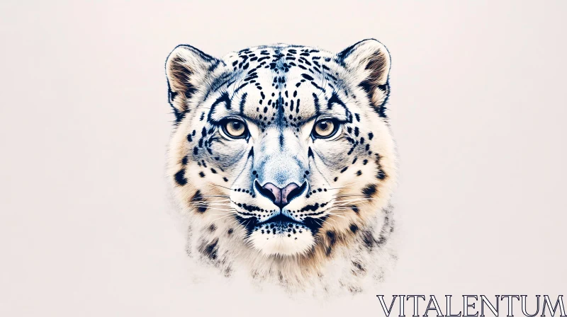 AI ART Portrait of a Snow Leopard