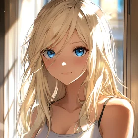 Sunlit Anime Girl Portrait