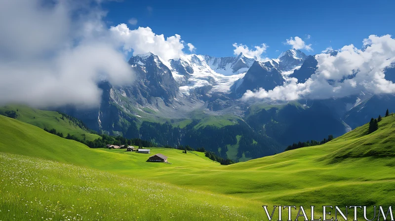 Picturesque Mountain Scenery AI Image