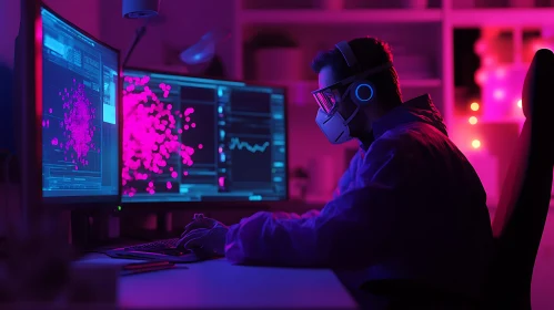 Neon Coding in a Futuristic World