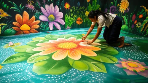 Woman Creating Floral Masterpiece
