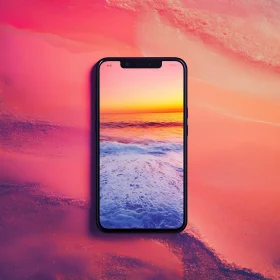 Ocean Sunset on Mobile Screen