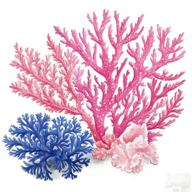 Watercolor Coral Composition