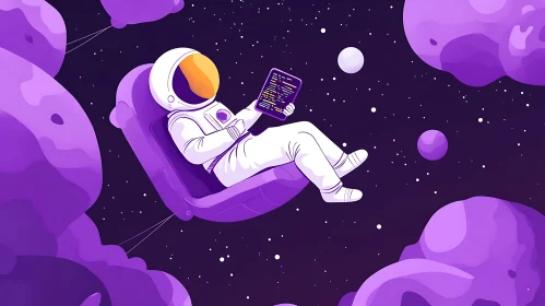 Space Programmer Cartoon Illustration