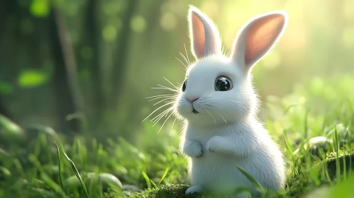 Adorable Bunny Portrait in Natural Setting