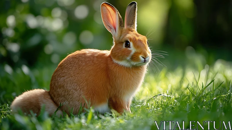 Bunny Portrait in Natural Light AI Image