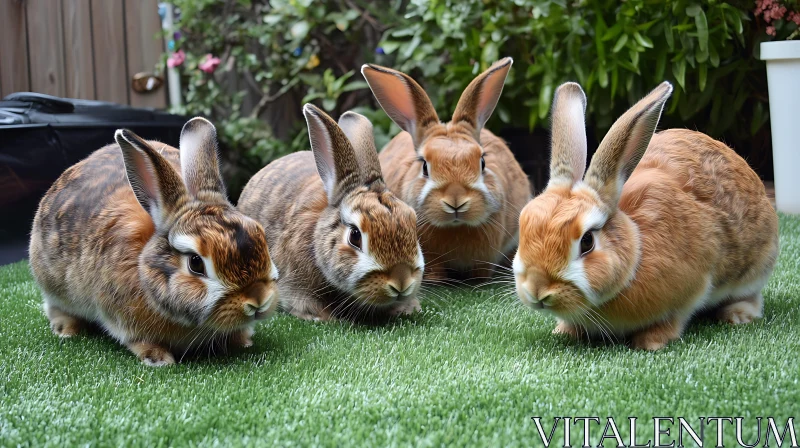 Group of Rabbits Portrait AI Image