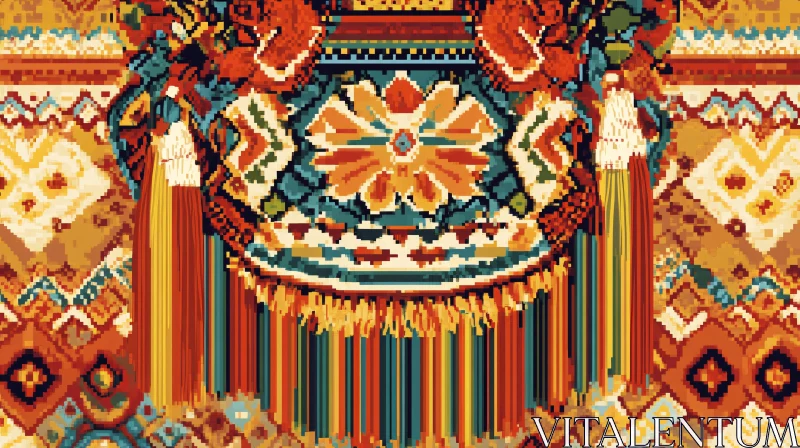 AI ART Abstract Pixel Art with Warm Tones