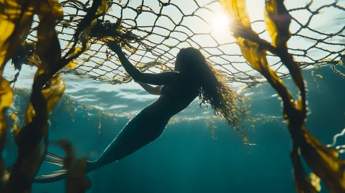 Underwater Mermaid Silhouette