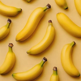 Yellow Bananas Pattern on Yellow Background