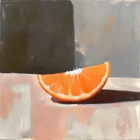 Impressionistic Orange Slice Still Life