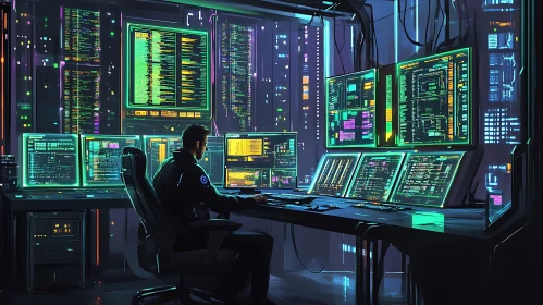 Futuristic Data Analysis in Cyberpunk