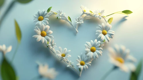 Romantic Daisy Heart with Gentle Light