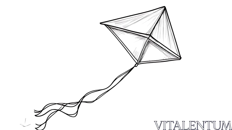 Elegant Kite Illustration on White Backdrop AI Image