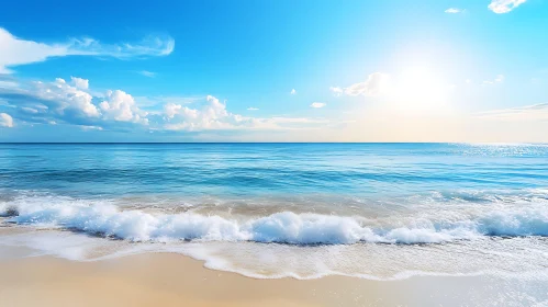 Calm Beach Scene with Blue Waters