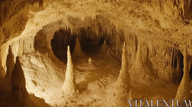 Underground Cave with Natural Formations AI Image