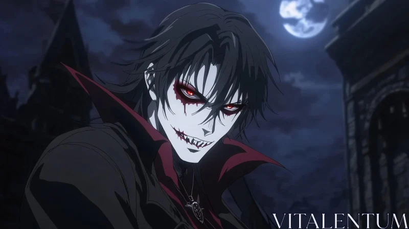 Sinister Anime Vampire Portrait