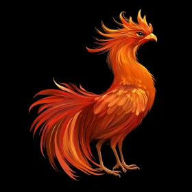 Fiery Phoenix Rising Illustration