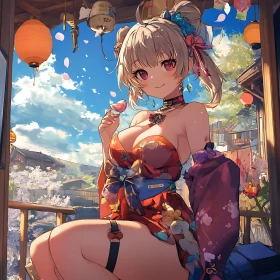 Traditional Japanese Anime Illustration