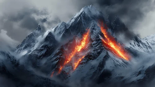 Mountain Inferno: A Dance of Fire and Ice