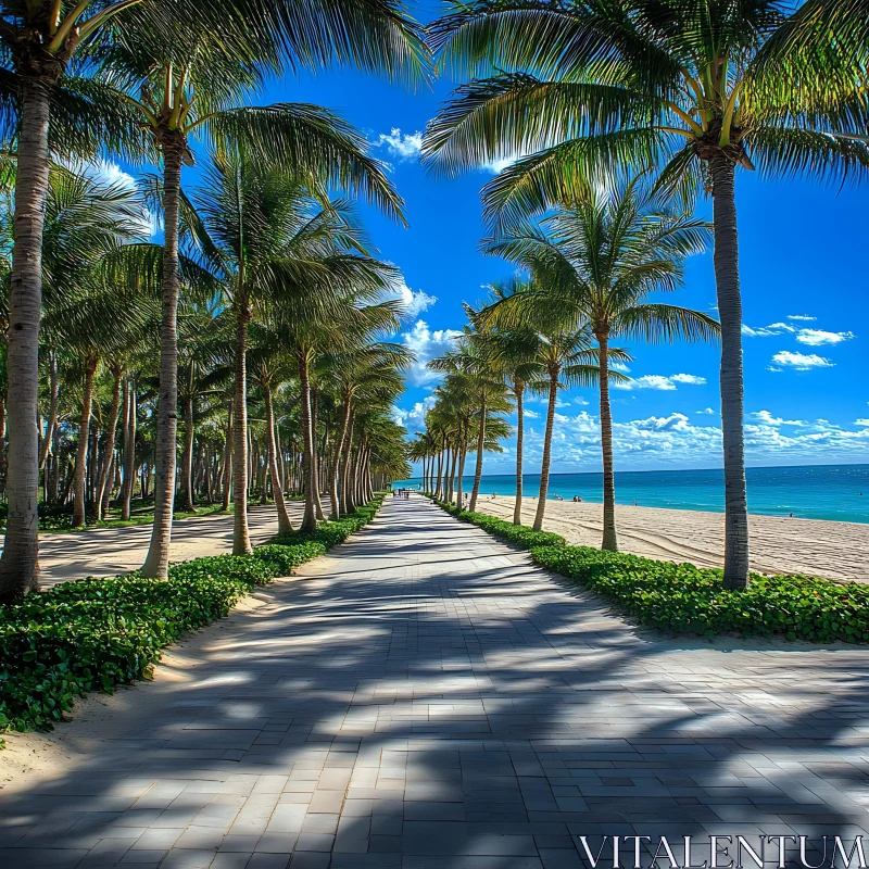 Tropical beach with palms