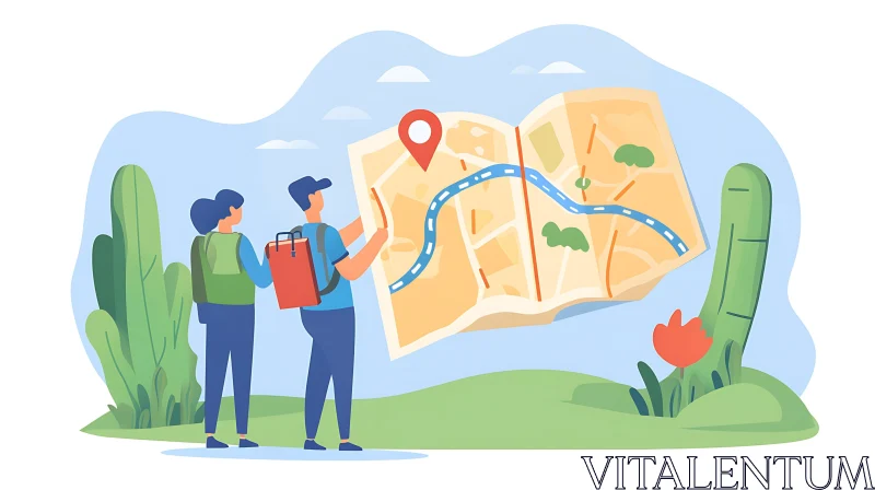 Travelers with Map