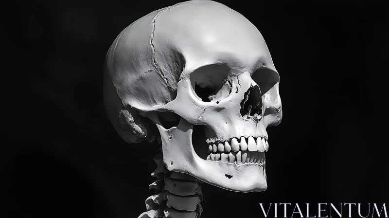 Anatomical Skull Study in Grayscale