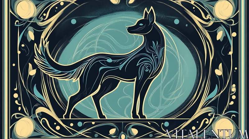 Artistic Dog Pattern in Abstract Style